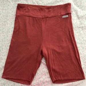 Calvin Klein Ribbed High Waisted Bike Shorts XL Mustard Orange Red Super Soft